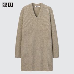UNIQLO U PREMIUM LAMBSWOOL V-NECK DRESS